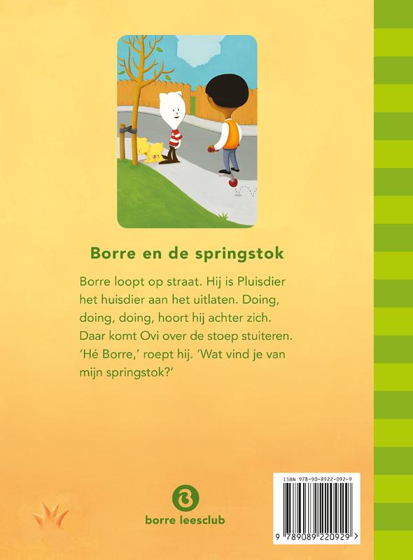 Borre en de springstok / De Gestreepte Boekjes achterkant