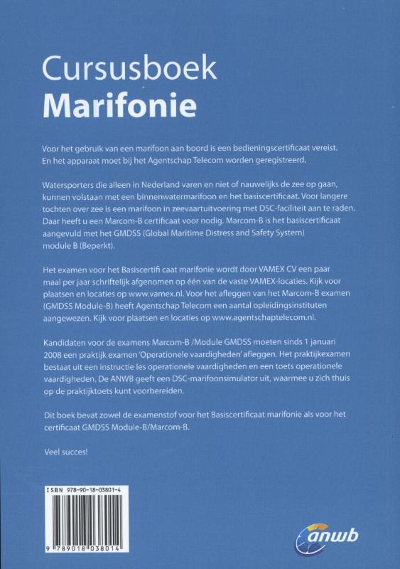 Marifoonboek GMDSS Module B Basiscertificaat achterkant
