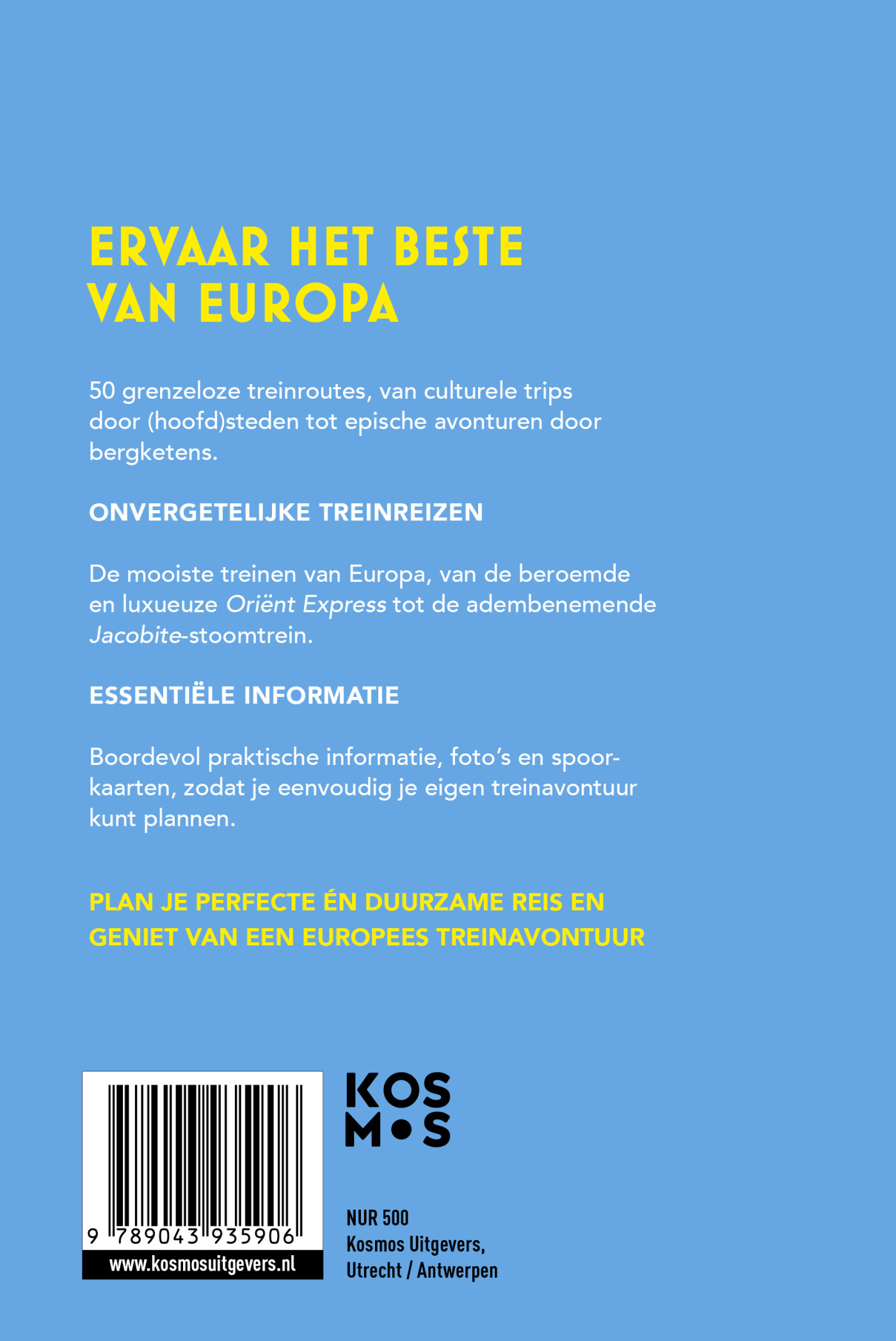Europa met de trein achterkant