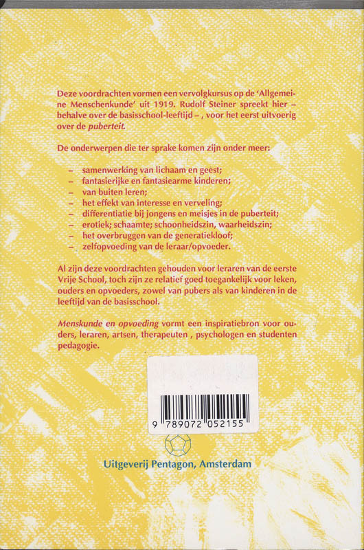 Menskunde en opvoeding achterkant