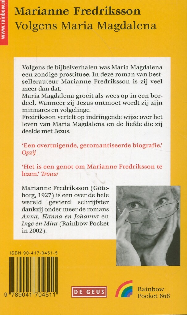 Volgens Maria Magdalena / Rainbow pocketboeken / 311 Volgens Maria Magdalena / Rainbow pocketboeken / 311 achterkant
