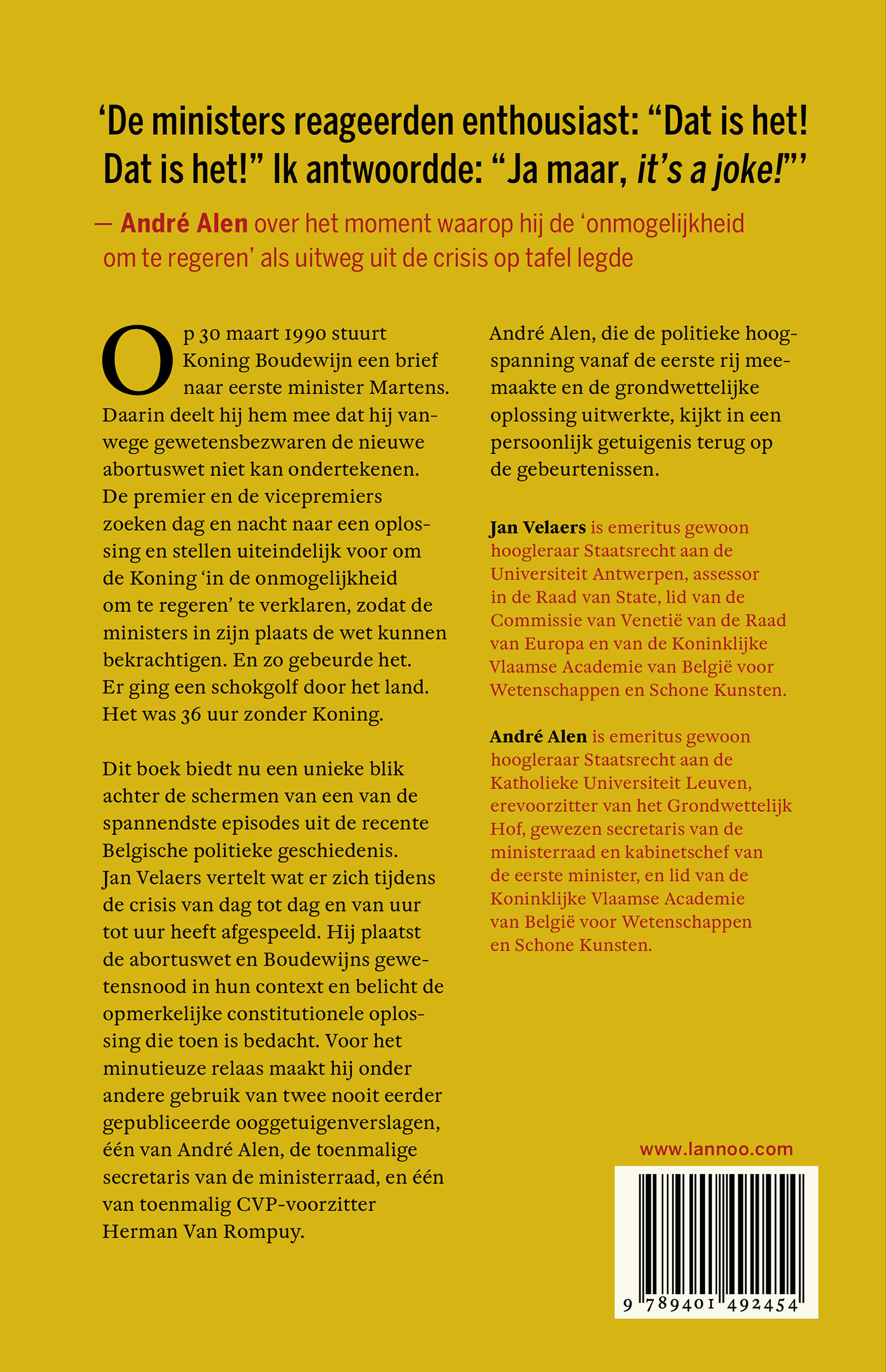 Land zonder koning achterkant