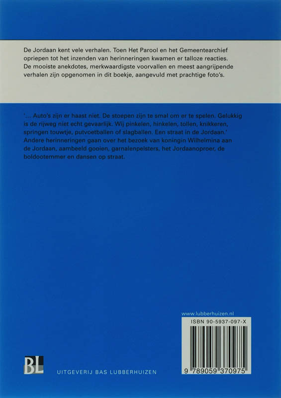 De Jordaan / Bibliotheek van Amsterdamse herinneringen / 7 achterkant