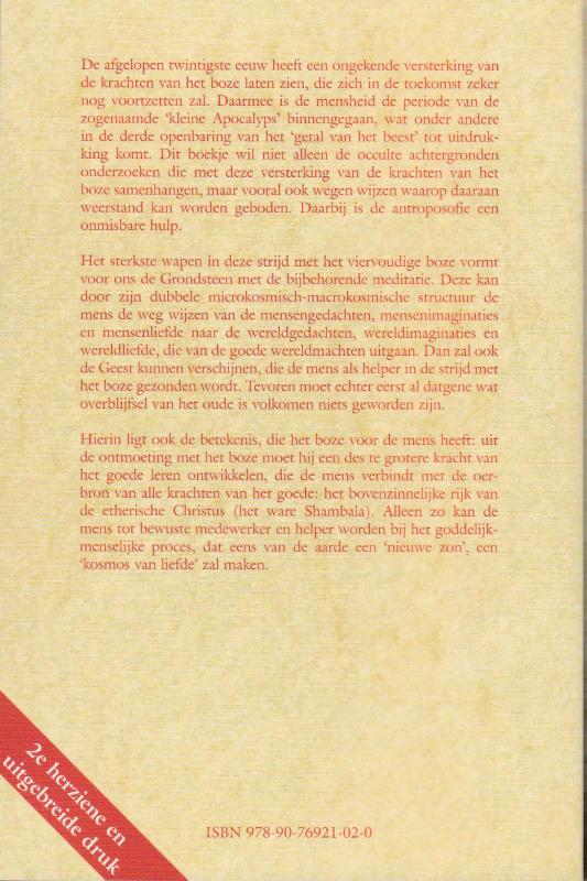 De ontmoeting met het boze/ De grondsteen van het goede achterkant