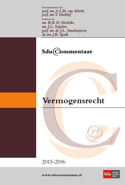 Sdu commentaar vermogensrecht / editie 2015-2016 / Sducommentaar