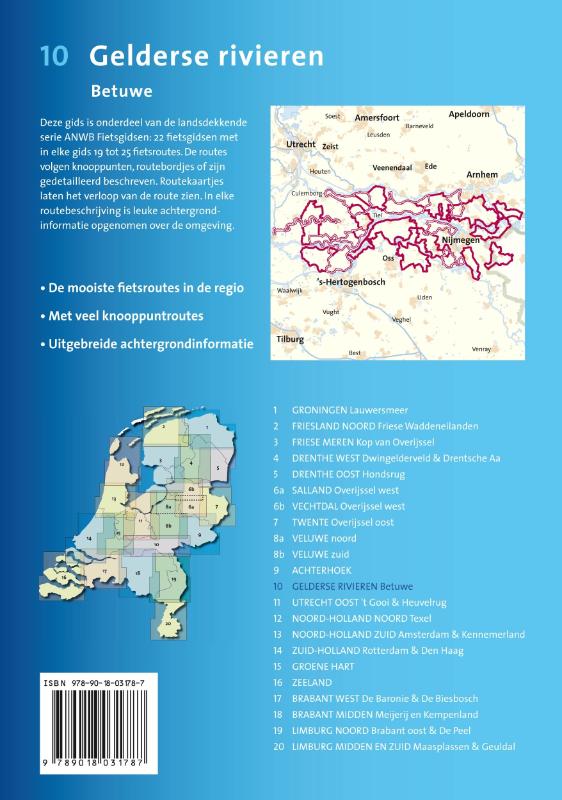 ANWB fietsgids 10 - Gelderse rivieren: Betuwe achterkant