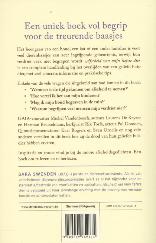 Afscheid van mijn liefste dier achterkant