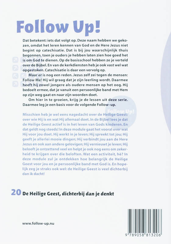 Follow Up! / 20 De Heilige Geest, dichterbij dan je denkt / Follow up! / 20 achterkant