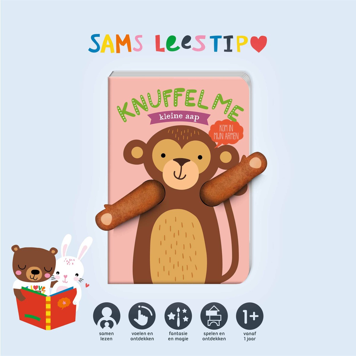 Knuffel me, kleine aap achterkant