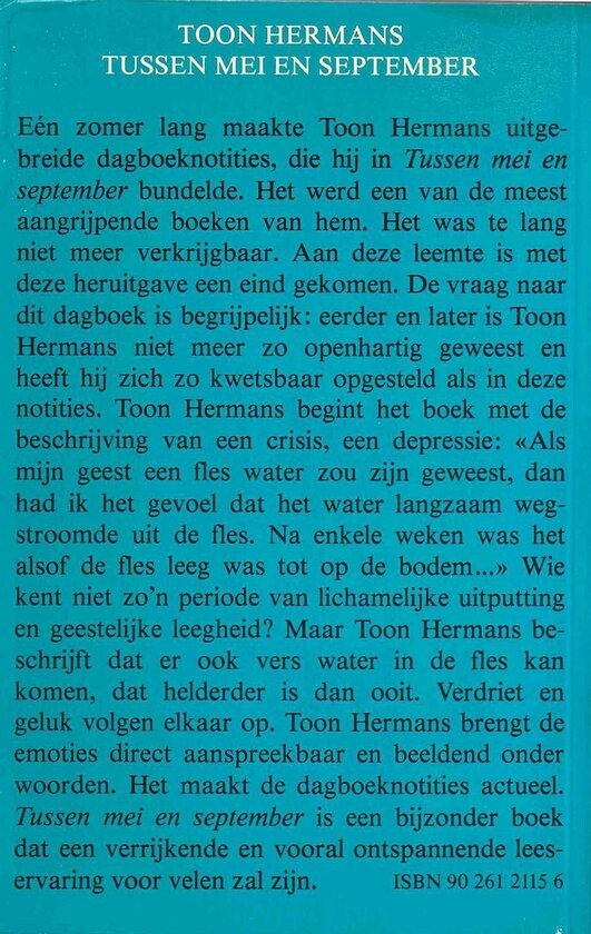 Tussen mei en september achterkant