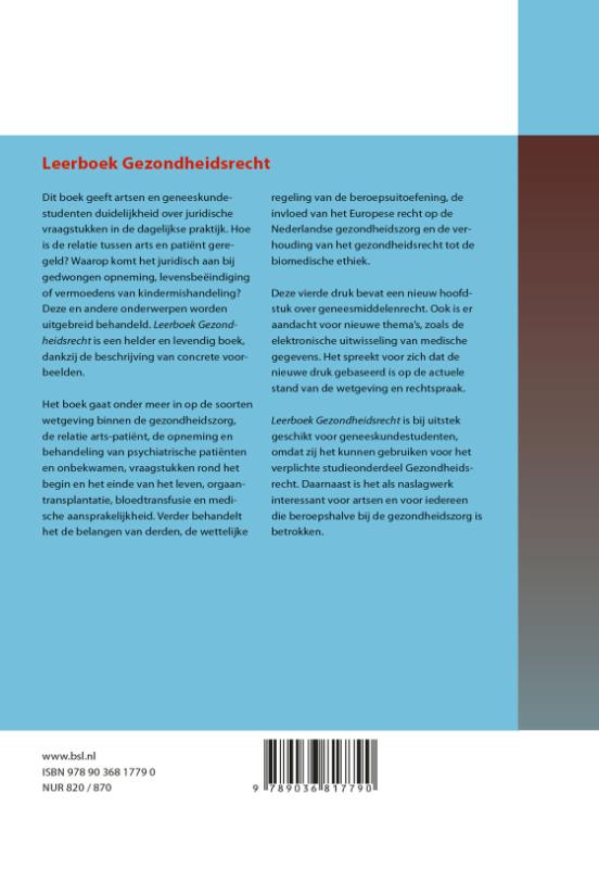 Leerboek gezondheidsrecht achterkant