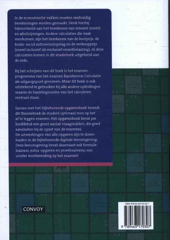 Basiskennis calculatie met resultaat theorieboek 2e druk achterkant