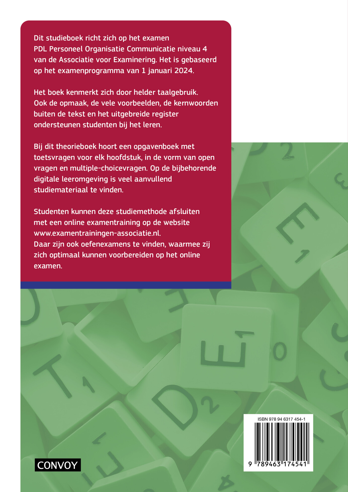 2024/2025 / PDL Personeel Organisatie Communicatie / Theorieboek achterkant