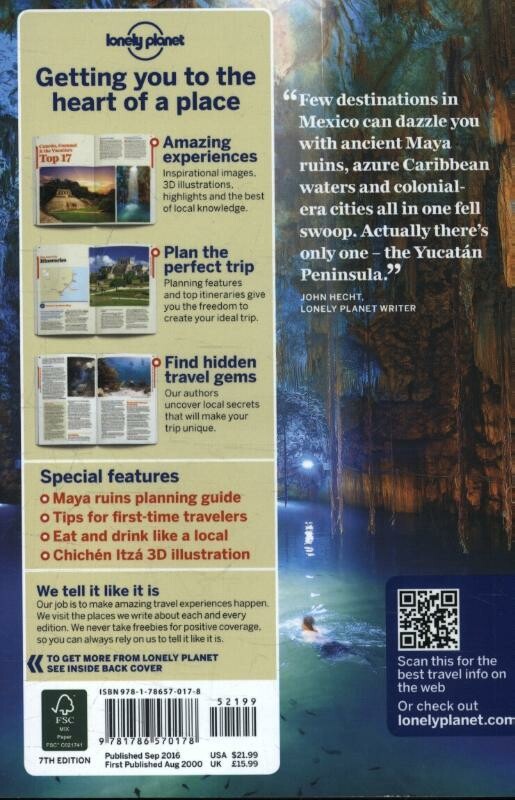 Lonely Planet Cancun, Cozumel & the Yucatan dr 7 achterkant