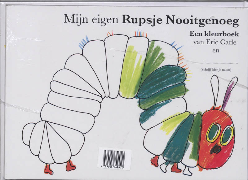 Rupsje Nooigenoeg prentenboek en kleurboek achterkant