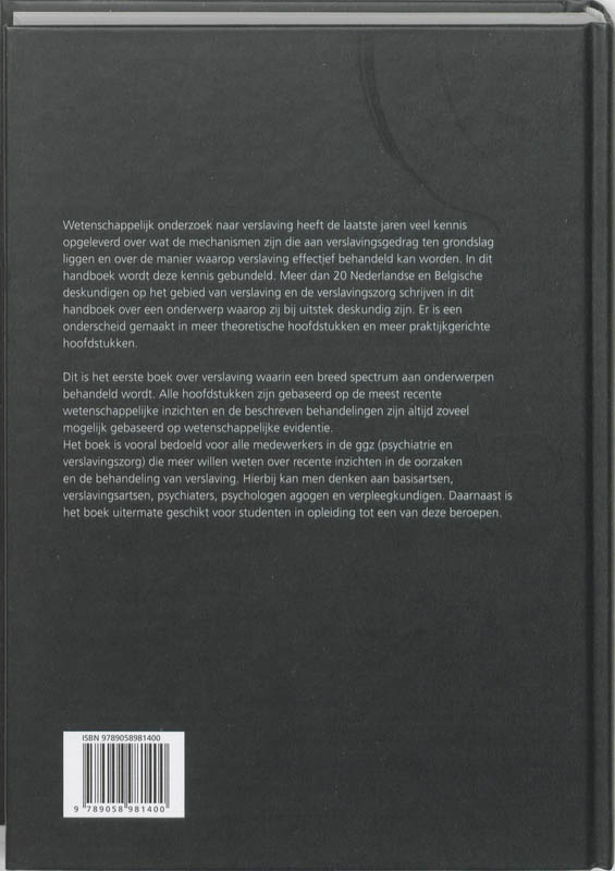 Handboek verslaving achterkant