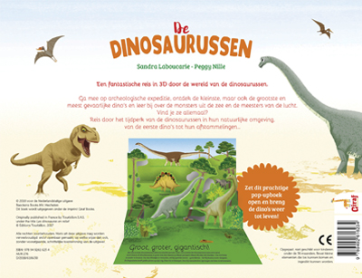 De dinosaurussen in 3D achterkant