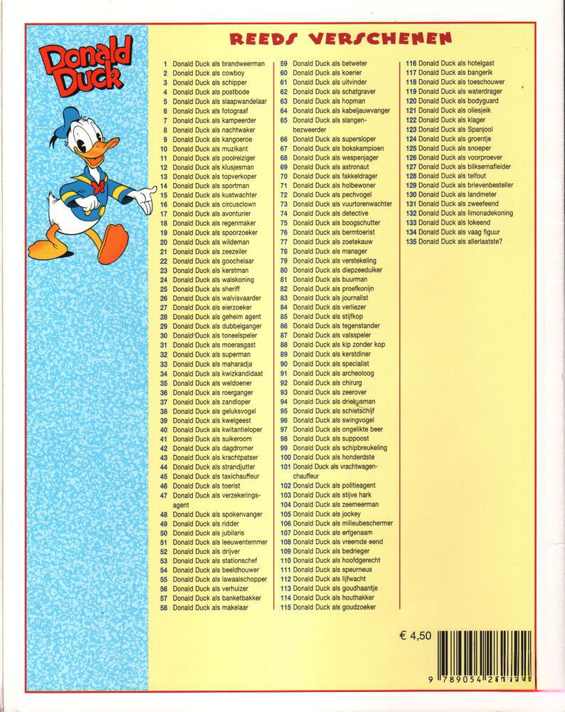 Donald Duck als chirurg / De beste verhalen van Donald Duck / 92 achterkant