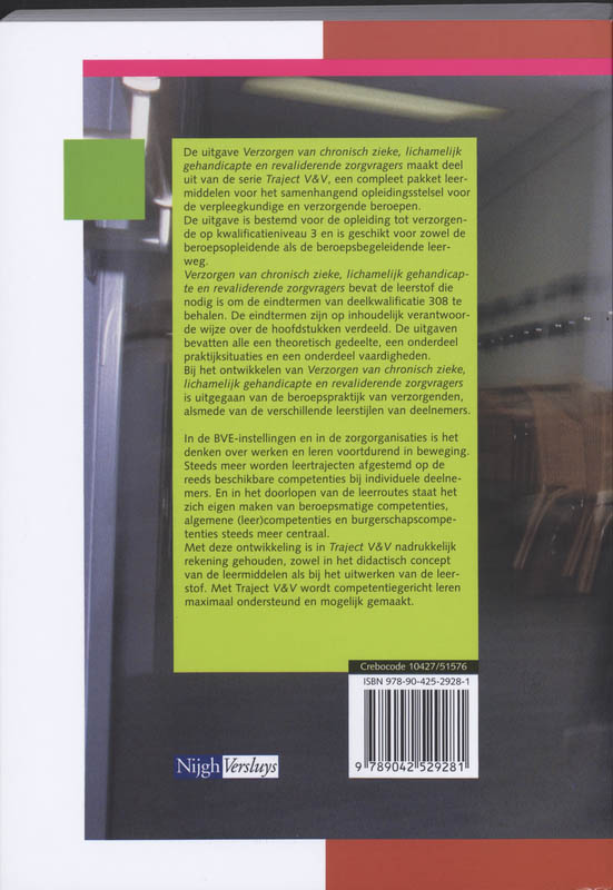 Traject V&V - Verzorgen van chronisch zieke, lichamelijk gehandicapte en revaliderende zorgvragers 308 achterkant