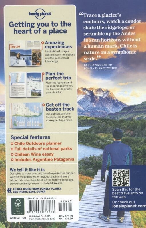 Lonely Planet Chile & Easter Island dr 10 achterkant