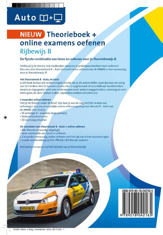 Theorieboek + online examens oefenen rijbewijs B Theorieboek + online examens oefenen rijbewijs B achterkant