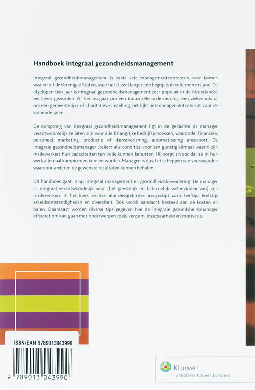 Handboek Integraal Gezondheidsmanagement achterkant