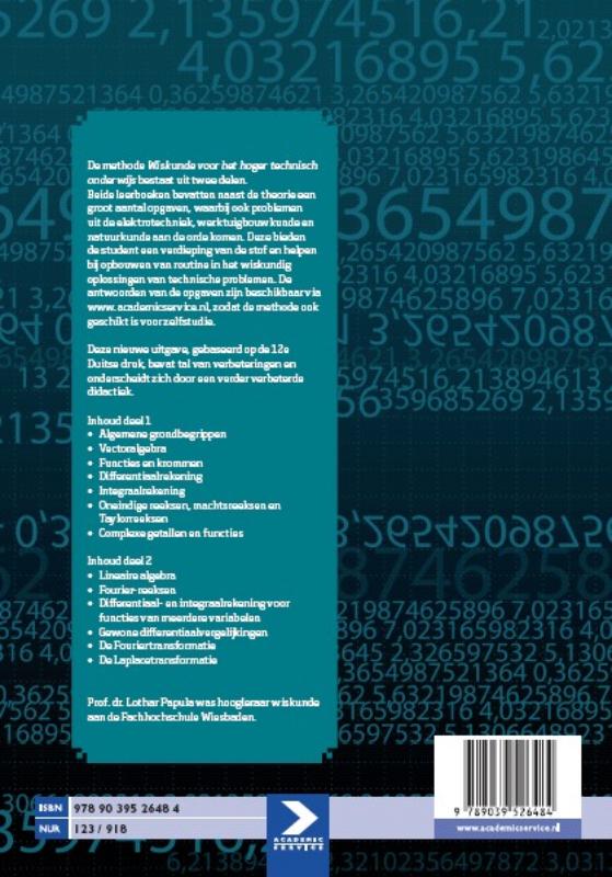 Wiskunde voor het hoger technisch onderwijs deel 2 - 2e druk achterkant