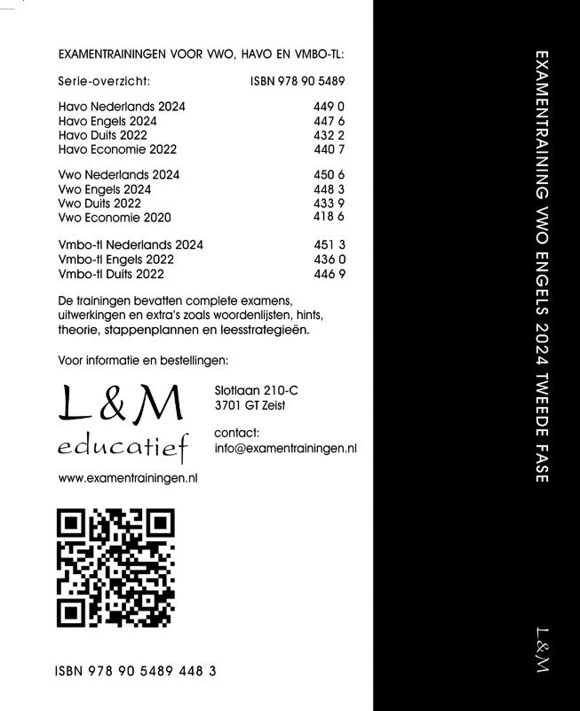 Examentraining / Vwo Engels 2024 achterkant