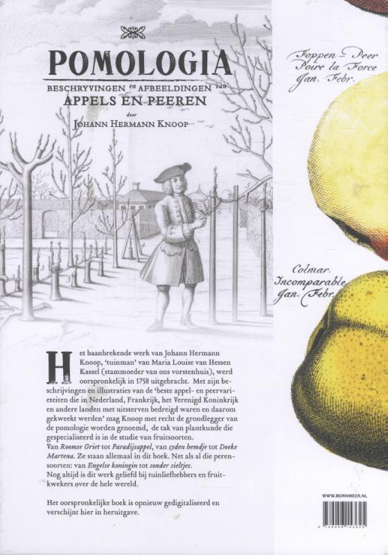 Pomologia, dat is beschryvingen en afbeeldingen van de beste soorten van appels en peeren, welke in Neder- en Hoog-Duitsland, Frankryk, Engelland en elders geagt zyn, en tot dien einde gecultiveert wor achterkant