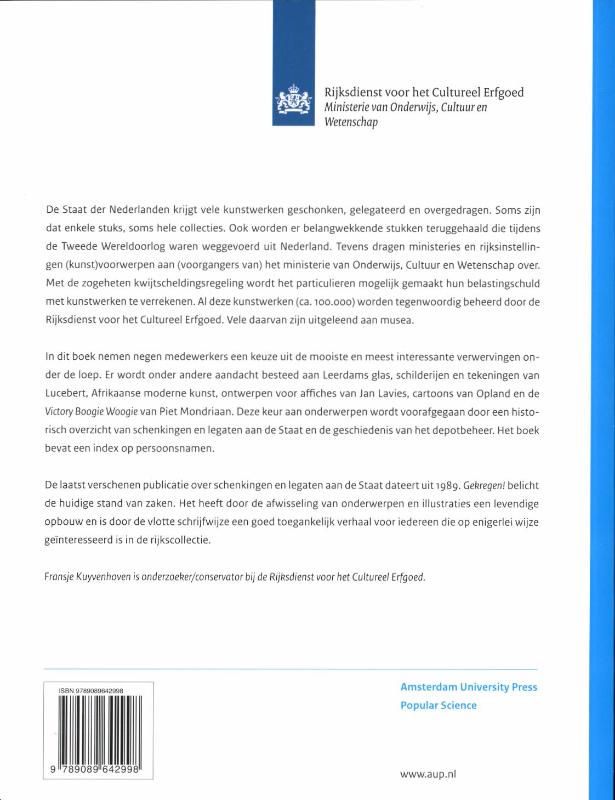 Gekregen! / RCE Publications achterkant