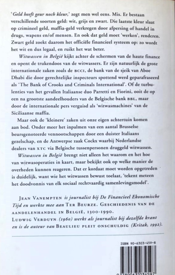 Witwassen in België achterkant