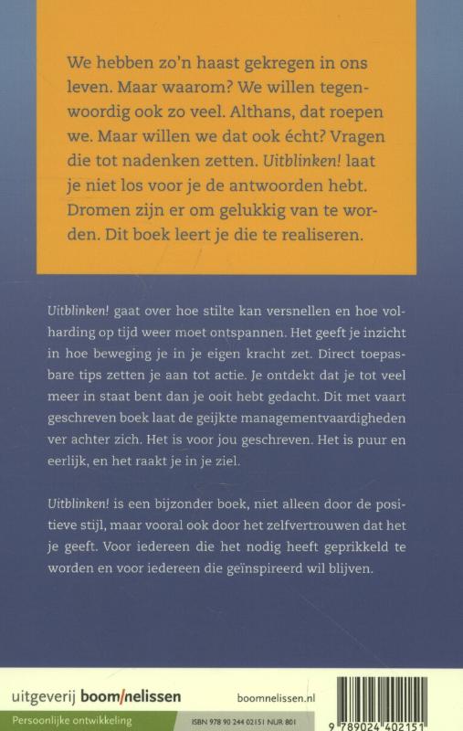 Uitblinken! achterkant