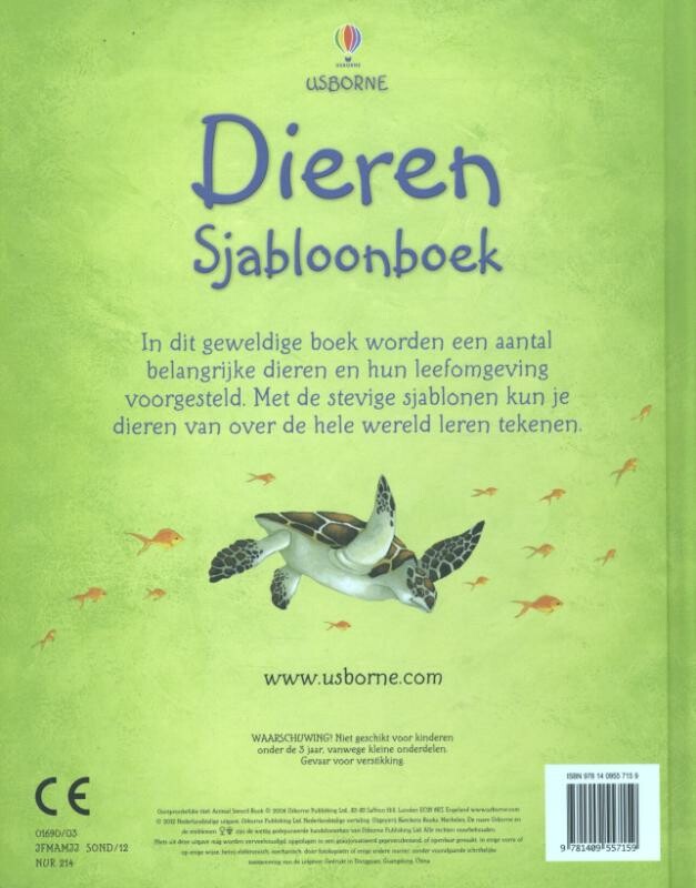 Dieren Sjabloonboek achterkant