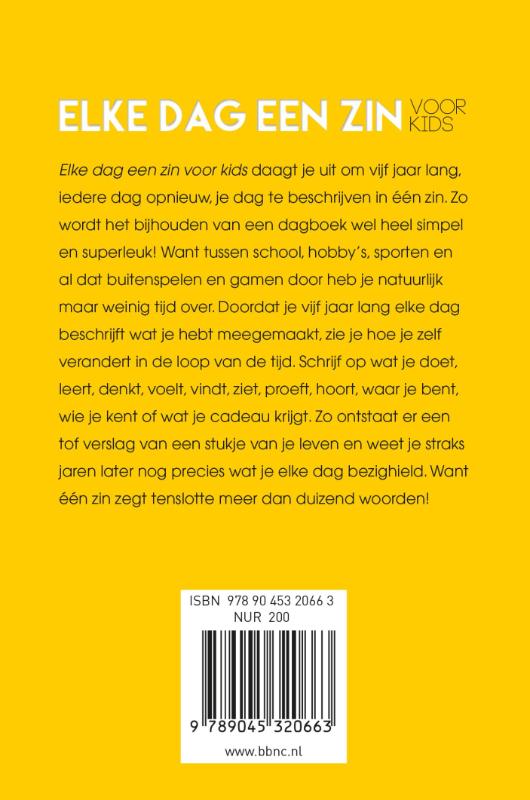 Elke dag een zin voor kids achterkant