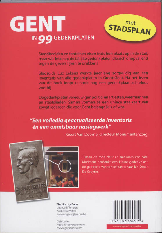 Gent in 99 gedenkplaten achterkant
