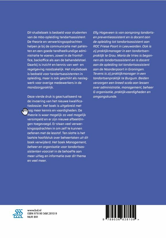 Frontoffice en administratie voor tandartsassistenten / Basiswerk AG achterkant