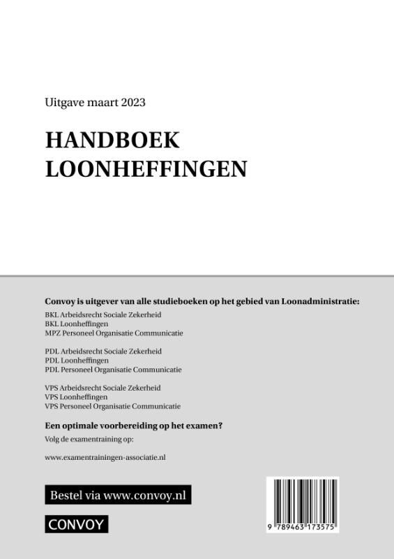 Handboek Loonheffingen 2023 achterkant