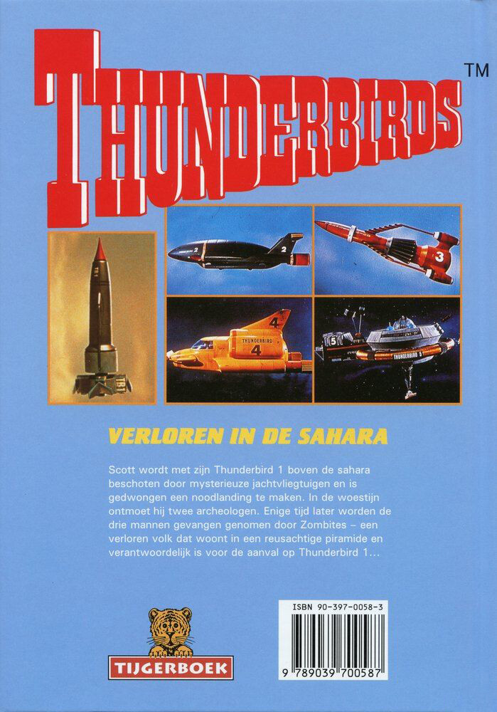 Verloren in de Sahara / Thunderbirds Tijgerboek / 3 achterkant