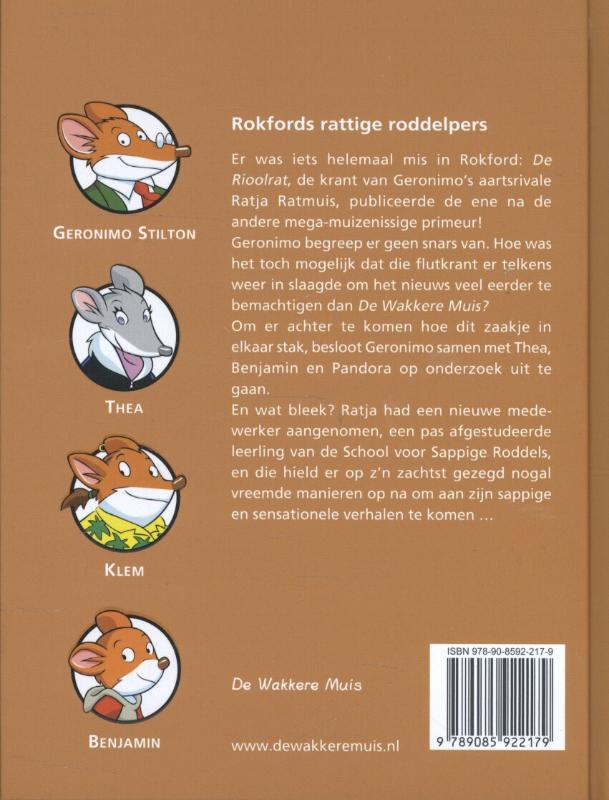 Rokfords rattige roddelpers / Geronimo Stilton Rokfords rattige roddelpers / Geronimo Stilton achterkant