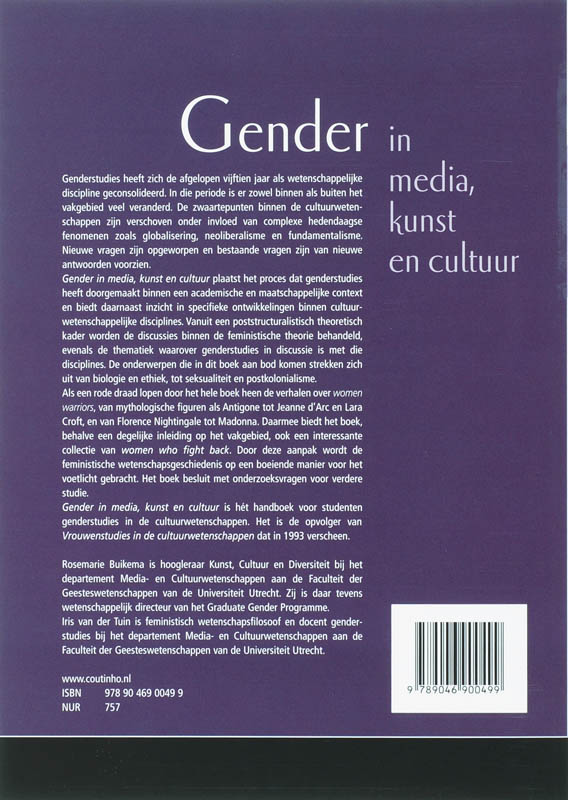 Gender in media, kunst en cultuur achterkant