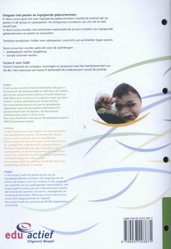 Factor-E Omgaan met pesten en ingrijpende gebeurtenissen Cursus Factor-E Omgaan met pesten en ingrijpende gebeurtenissen Cursus achterkant