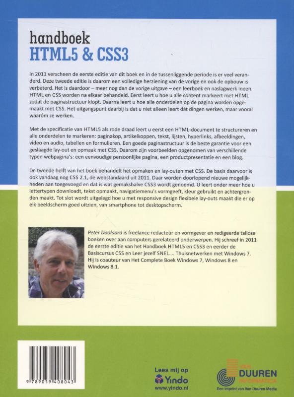 Handboek HTML5 en CSS3 achterkant