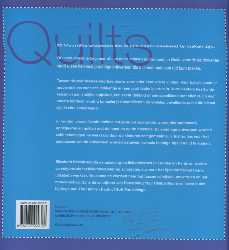 Quilts voor de kinderkamer achterkant