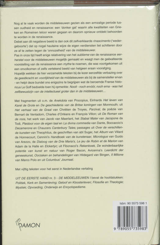 De Middeleeuwen / II / Uit de eerste hand / 4 achterkant