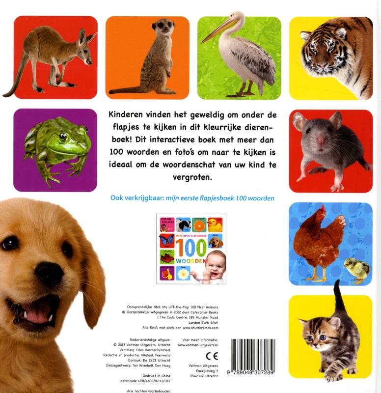 100 dieren / 100 dieren / Mijn eerste flapjesboek achterkant