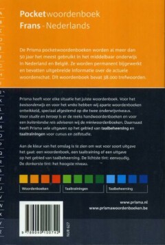 Frans-Nederlands / Prisma pocketwoordenboeken achterkant