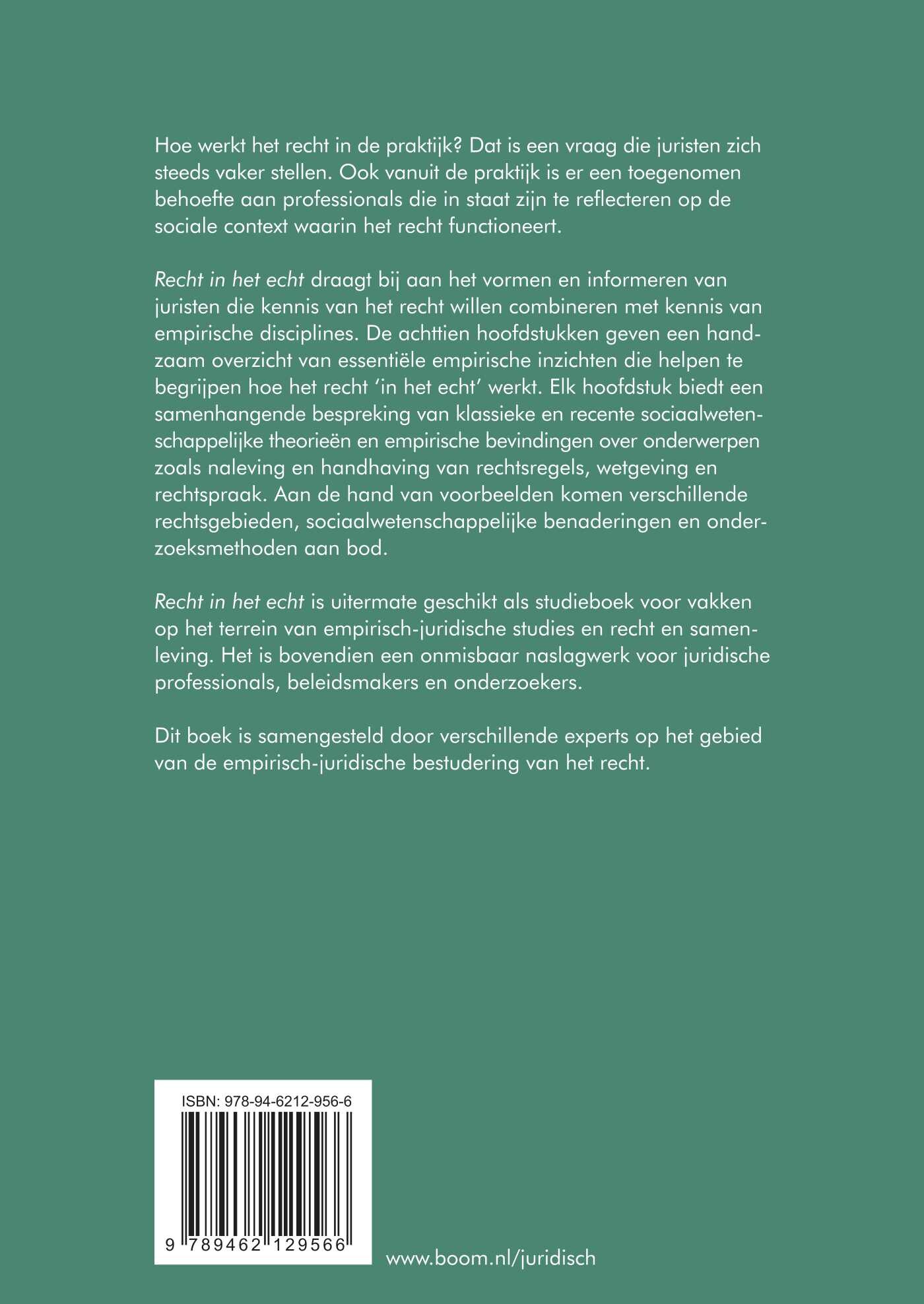 Recht in het echt / Boom Juridische studieboeken achterkant