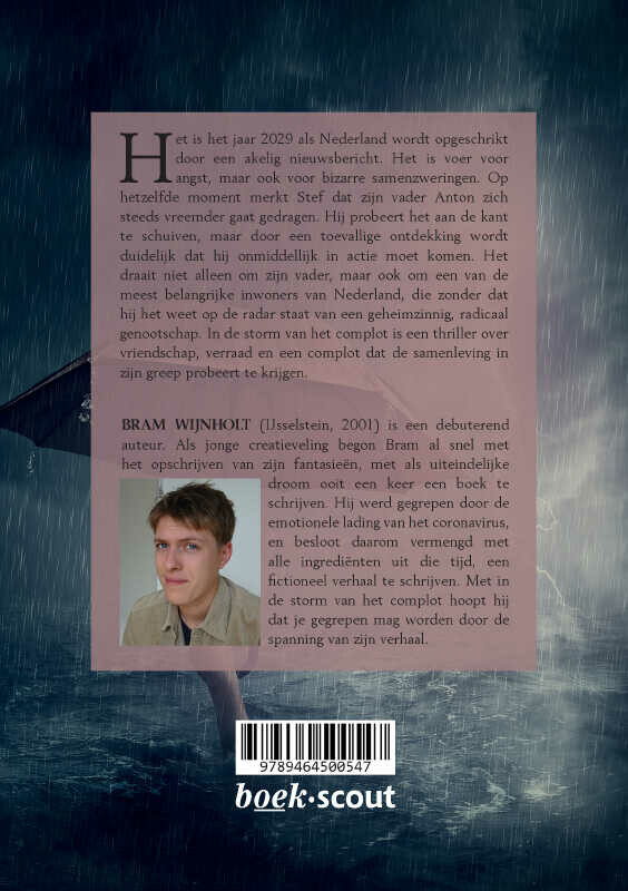 In de storm van het complot achterkant