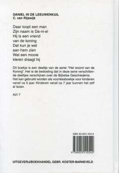 Daniel in de leeuwenkuil / Het Woord van de Koning achterkant