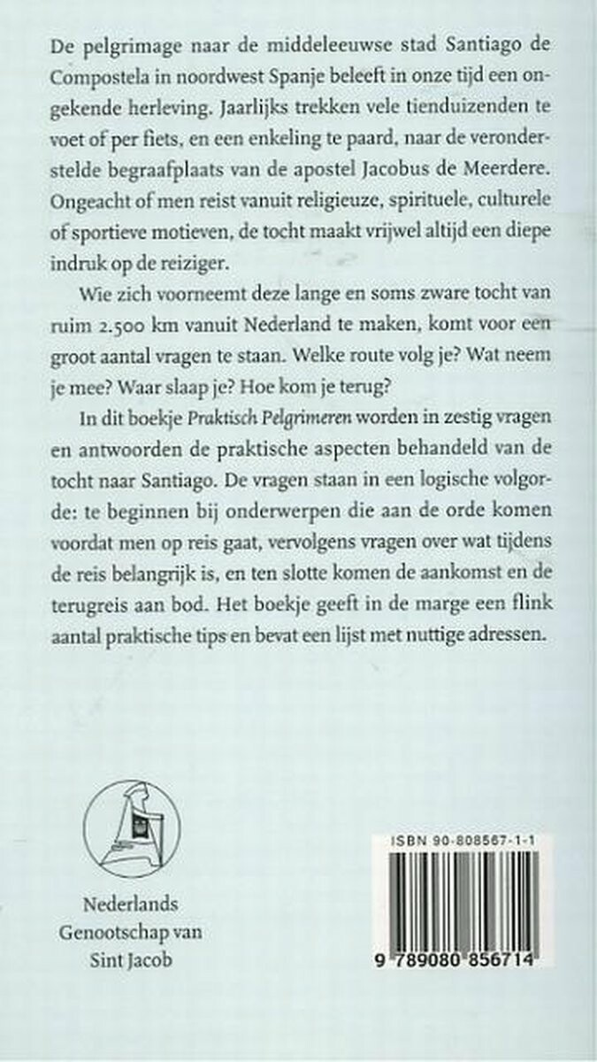 Praktisch pelgrimeren achterkant